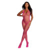 Diamond Net Halter Bodystocking Pink O/S, Dreamgirl