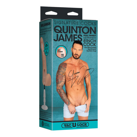 Quinton James Dildo UltraSkyn 8in w/Balls Vanilla, Doc Johnson