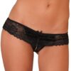 René Rofé Crotchless Lace Boyshort Black
