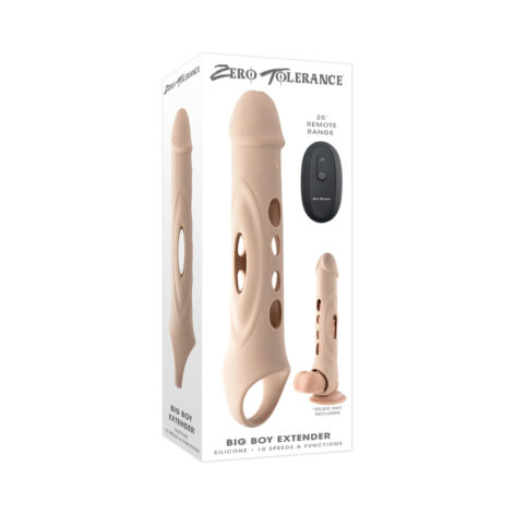 Big Boy Extender Vibrating Remote Silicone Light Beige