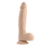 Full Monty Dildo 9in Thrusting Twirling w/Balls Beige