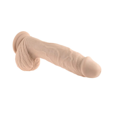 Full Monty Dildo 9in Thrusting Twirling w/Balls Beige