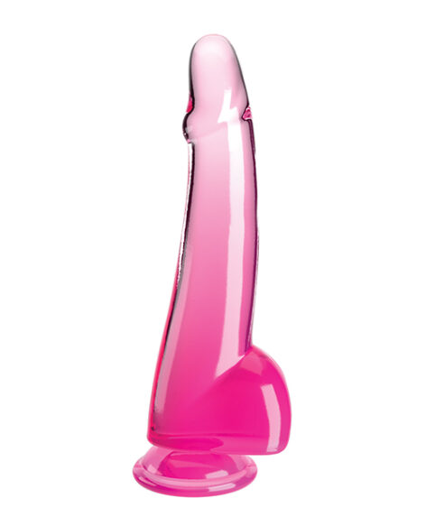 King Cock 10in Dildo w/Balls Clear/Pink, Pipedream