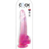 King Cock 10in Dildo w/Balls Clear/Pink, Pipedream