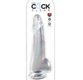 King Cock 10in Dildo w/Balls Clear, Pipedream