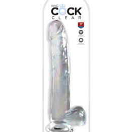 King Cock 11in Dildo w/Balls Clear, Pipedream