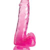 King Cock 6in Dildo w/Balls Clear/Pink, Pipedream