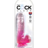 King Cock 6in Dildo w/Balls Clear/Pink, Pipedream