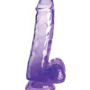 King Cock 6in Dildo w/Balls Clear/Purple, Pipedream