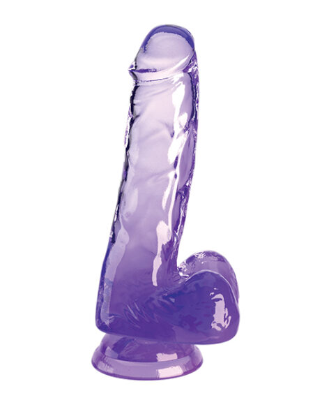 King Cock 6in Dildo w/Balls Clear/Purple, Pipedream