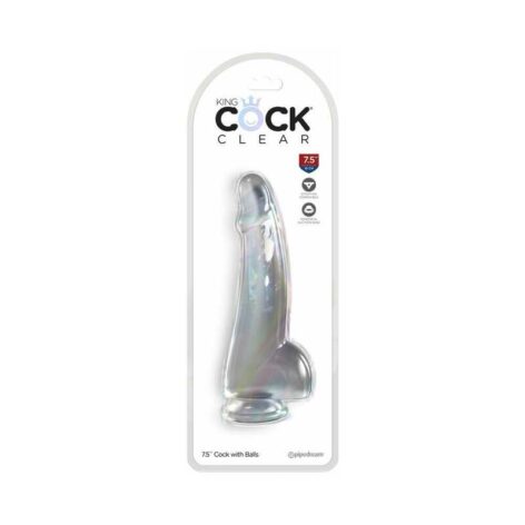 King Cock 7.5in Dildo w/Balls Clear, Pipedream