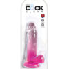 King Cock 7in Dildo w/Balls Clear/Pink, Pipedream