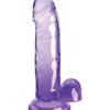 King Cock 7in Dildo w/Balls Clear/Purple, Pipedream