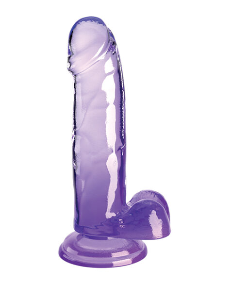 King Cock 7in Dildo w/Balls Clear/Purple, Pipedream