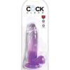 King Cock 7in Dildo w/Balls Clear/Purple, Pipedream