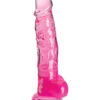 King Cock 8in Dildo w/Balls Clear/Pink, Pipedream