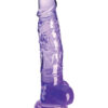 King Cock 8in Dildo w/Balls Clear/Purple, Pipedream