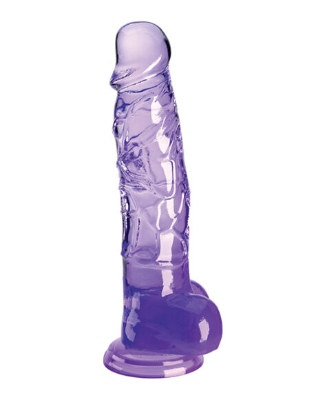 King Cock 8in Dildo w/Balls Clear/Purple, Pipedream