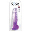 King Cock 8in Dildo w/Balls Clear/Purple, Pipedream