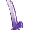 King Cock 9in Dildo w/Balls Clear/Purple, Pipedream