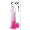 King Cock 9in Dildo w/Balls Pink/Clear, Pipedream