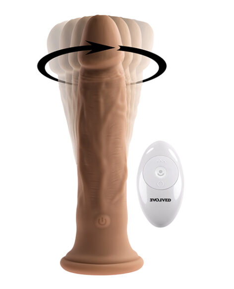 Twirl Jam Dildo 9.25in Twirling w/Suction Cup Dark Brown