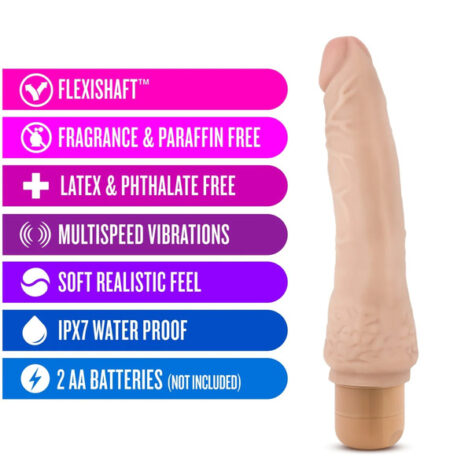 Dr. Skin 8.5in Cock Vibe 7 Dildo Beige, Blush