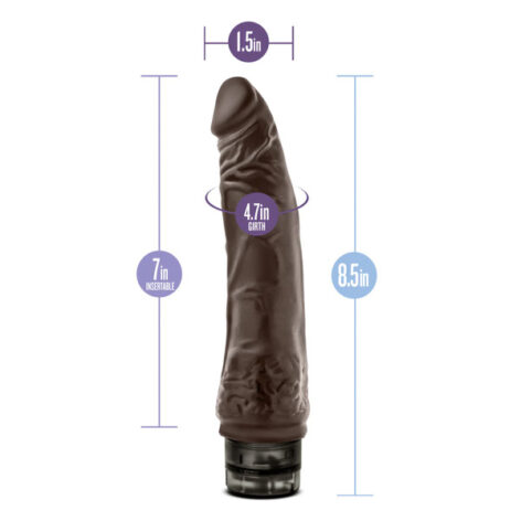 Dr. Skin 8.5in Cock Vibe 7 Dildo Chocolate Brown, Blush