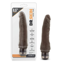 Dr. Skin 8.5in Cock Vibe 7 Dildo Chocolate Brown, Blush