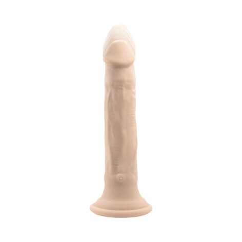 In Thrust We Trust Dildo 9.5in Thrusting w/Suction Cup Beige