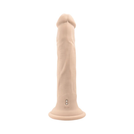 In Thrust We Trust Dildo 9.5in Thrusting w/Suction Cup Beige