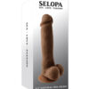 Selopa Dildo 6.5in Natural Feel w/Balls Brown, Evolved