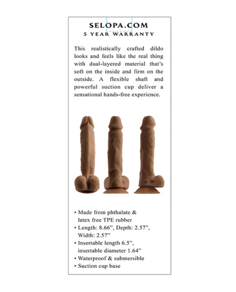 Selopa Dildo 6.5in Natural Feel w/Balls Brown, Evolved