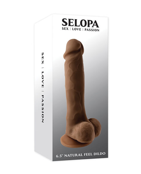 Selopa Dildo 6.5in Natural Feel w/Balls Brown, Evolved