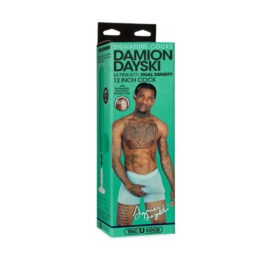 Damion Dayski Dildo 12in w/Balls Chocolate Black, Doc Johnson