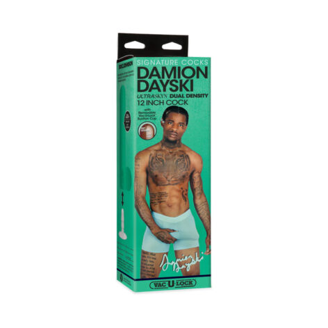 Damion Dayski Dildo 12in w/Balls Chocolate Black, Doc Johnson