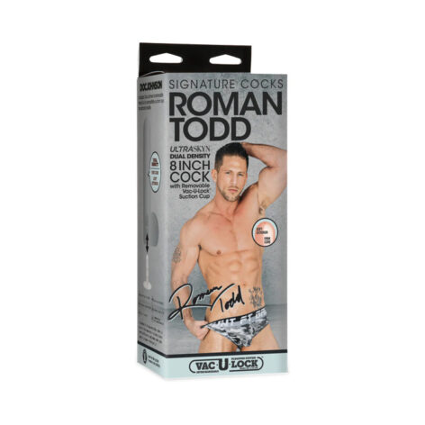 Roman Todd Dildo 8in UltraSkyn w/Balls Vanilla, Doc Johnson