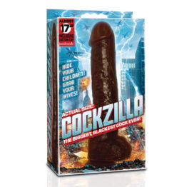 Cockzilla Dildo 17in Realistic w/Balls Black, Icon Brands