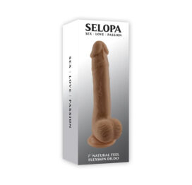 Selopa 7" Natural Feel Flexskin Dildo w/Balls Brown, Evolved