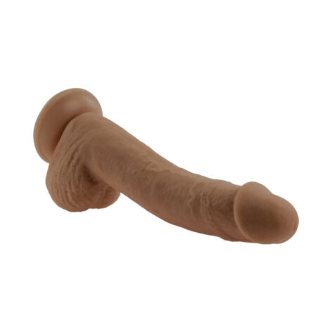 Selopa 7" Natural Feel Flexskin Dildo w/Balls Brown, Evolved