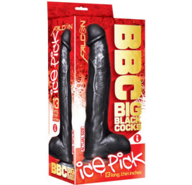 BBC Big Black Cock Ice Pick Dildo 13in w/Balls, Icon Brands