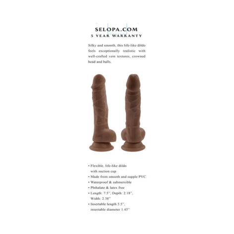 Selopa 6in Dildo w/Balls Brown, Evolved