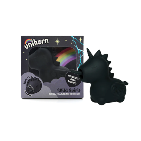 Unihorn Wild Spirit Mini Unicorn Twirling Tongue Vibe Black