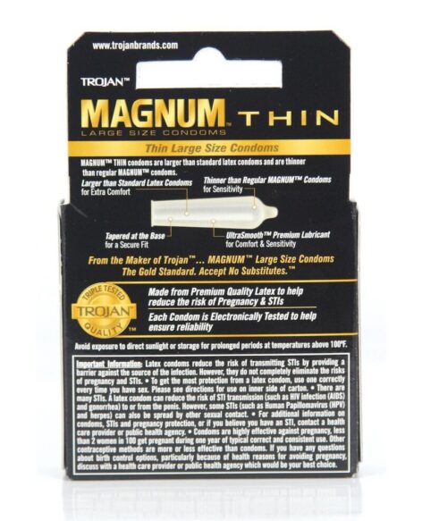 Trojan Magnum Thin Large Size Condoms 3 Pack