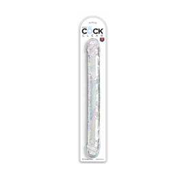 King Cock Double Dildo 18in Clear, Pipedream