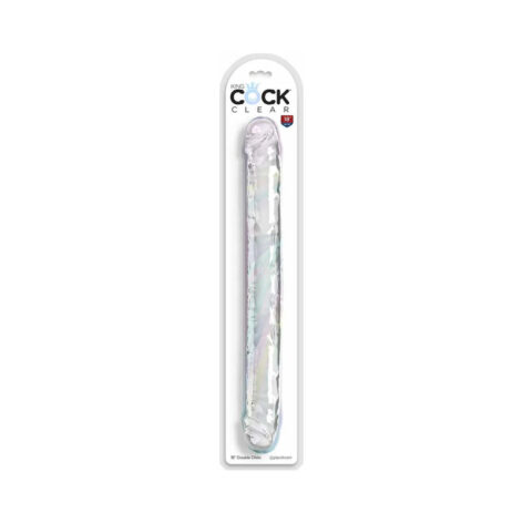 King Cock Double Dildo 18in Clear, Pipedream