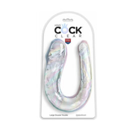 King Cock Large Double Trouble Dildo 17.5in Clear, Pipedream