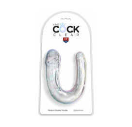 King Cock Medium Double Trouble Dildo 13in Clear, Pipedream