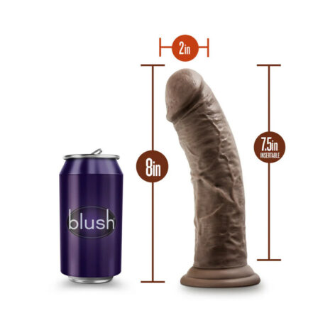 Dr. Skin Plus 8" Thick Posable Dildo w/Suction Cup Chocolate