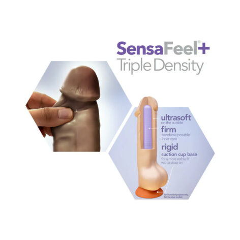Dr. Skin Plus 8" Thick Posable Dildo w/Suction Cup Chocolate